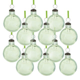 Long Neck Ball Ornaments, Glass Decorative Hanging Ball Christmas Tree Ornaments For Holiday Party Decorations (Set of 12) - Green
