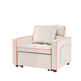 Modern Velvet 3 In 1 Sofa Bed Chair, Adjustable Recliner