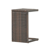 Bucharest - End Table C Shaped Side Table Rattan - Brown