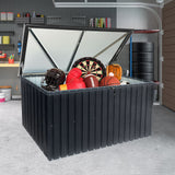 Metal Storage Box Store Large Out Door Use - Black