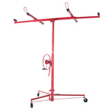 Drywall Panel Lifter Drywall Panel Hoist Jack Lifter Jack Rolling Caster Panel Hoist 11Ft - Red