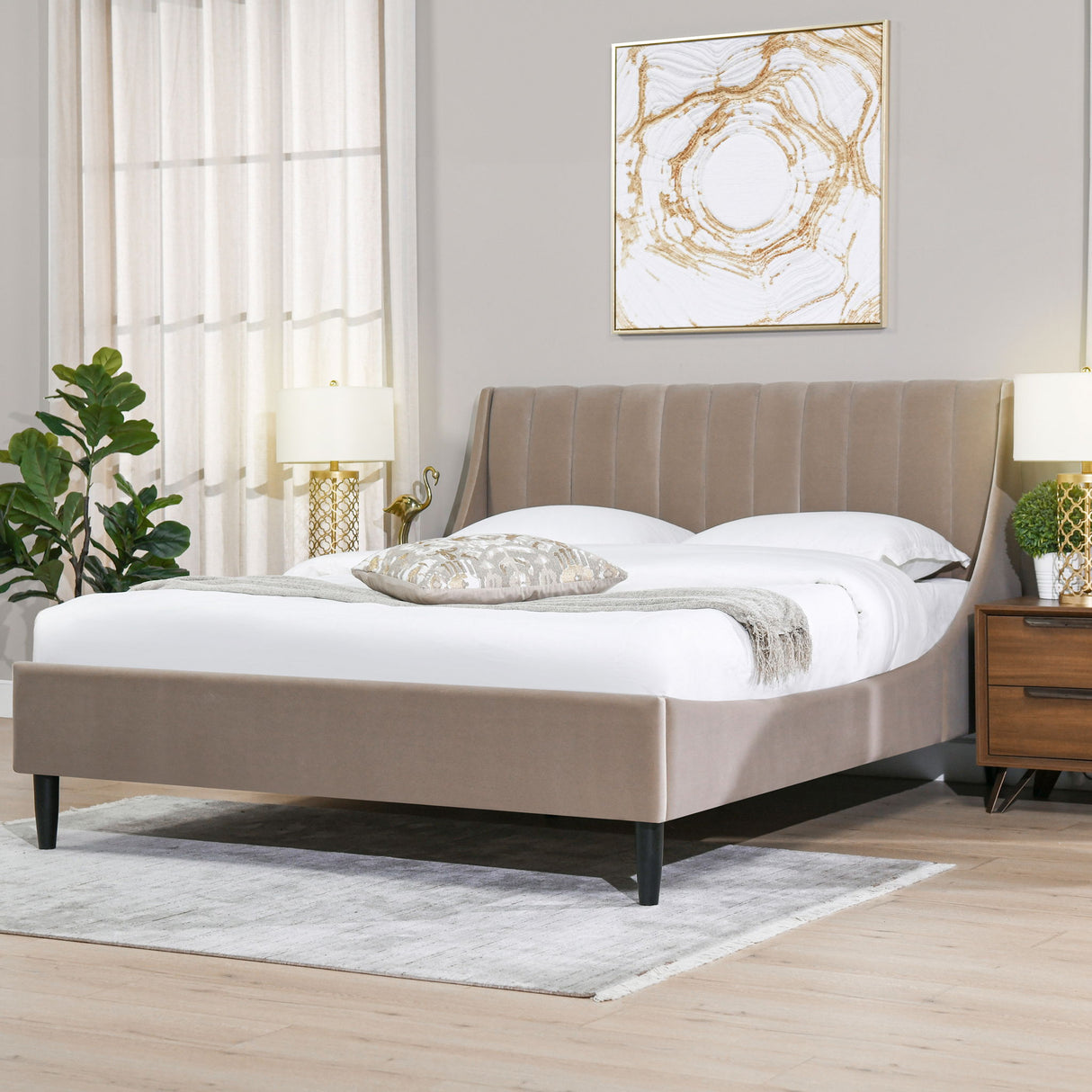 Aspen - Vertical Tufted Modern Headboard Platform Bed Set