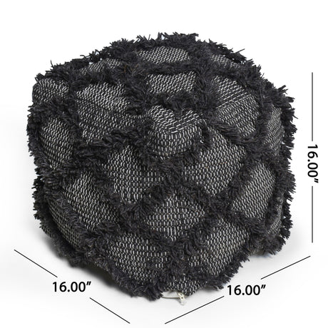 Jumanji - Handcrafted Wool And Cotton Pouf - Brown