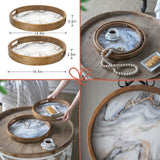 French Country Home Decor Collection (Includes An Artificial Plant, Vase, Trays, Stool And Side Table) (Set of 5) - Multicolor