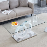 Contemporary Style Glass Top Coffee Table