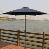 8.8' Outdoor Aluminum Patio Umbrella With 42 Pound Round Resin Umbrella Base