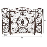 Mariella - Traditional Floral Iron Fireplace Screen With Ornate Design