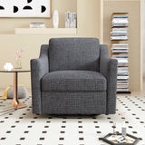 360 Degree Swivel Armchair, Skin Friendly Fabric, Ergonomic Design, Brass Nail Decorative Armchair