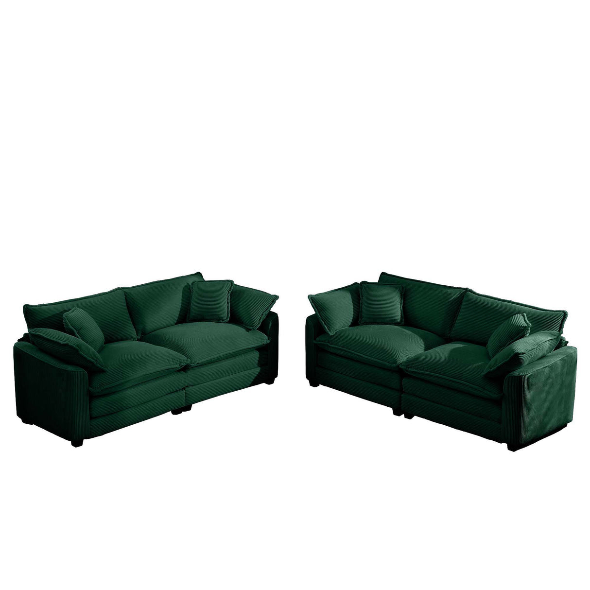 Elegant Corduroy Oversized Sectional Sofa Set With Deep Seats And Flexible Layout