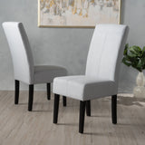 Amaranthine - Upholstered Dining Chair With High Back And Wood Legs (Set of 2) - Light Gray