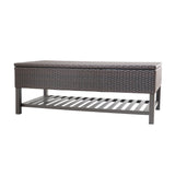 Regent - Storage Bench With Metal Rack - Brown Multi