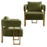 Modern Decorative Chair Teddy Fleece Upholstered And Metal Foot