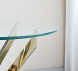 Modern Round Tempered Glass Table With Chrome Legs