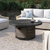 Propane Outdoor Fire Pit Table - Brown
