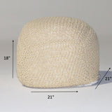 Semi Rounded Pouf, Cable Knitted, Perfect Seating