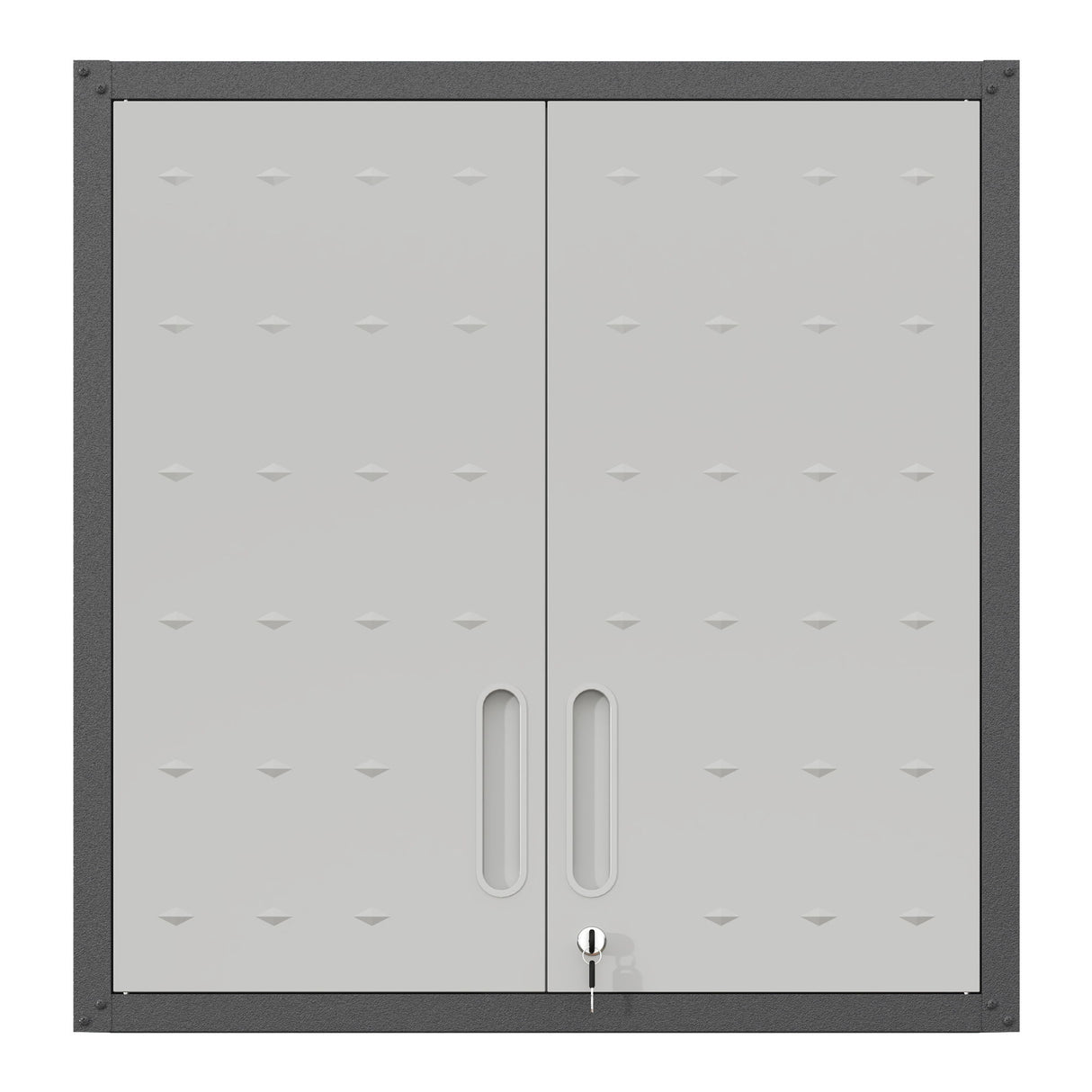 Metal Wall Mounted Tool Storage Cabinet With 2 Locking Doors, Adjustable Shelf, And Drawer