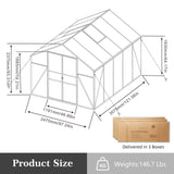 Gain Height Windproof Greenhouse All Season Outdoor Garden Shelter