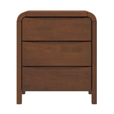 Lionel - Mid-Century Modern Nightstand 3 Drawer Bed Side Table - Brown