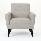 Contemporary Club Chair With Nailhead Trim Fabric And Birch Wood Legs