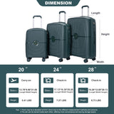 3 Piece Set Expandable Hardshell Suitcase Double Spinner Wheels