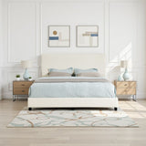 Boucle Upholstered Platform Bed