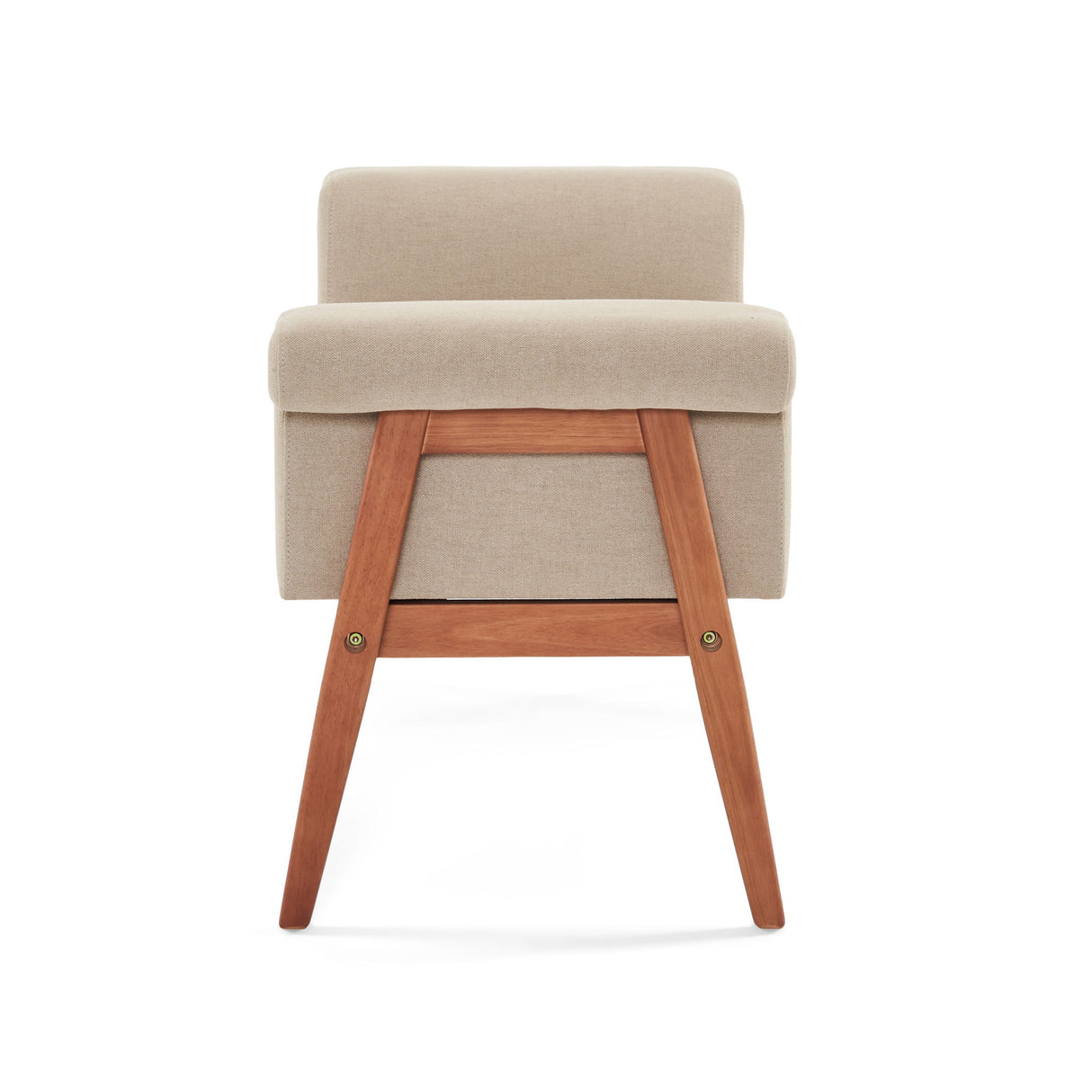 Elegant Tufted Ottoman - Beige / Brown