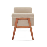 Elegant Tufted Ottoman - Beige / Brown