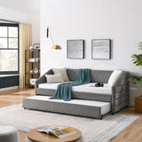 Elegant Daybed With Trundle Upholstered Tufted Sofa Bed