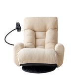 Adjustable Swivel Lounge Chair With 360 Degree Rotating Seat And Headrest Support