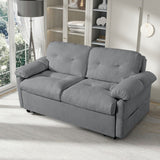 Modern Convertible Sleeper Sofa Bed With Pull-Out Queen Design, Side Storage & Thick Cushions