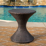 Highest Quality Wicker Hourglass Shaped Side Table - Brown Multi