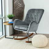 Hannah - Mid-Century Modern Rocking Chair - Gray