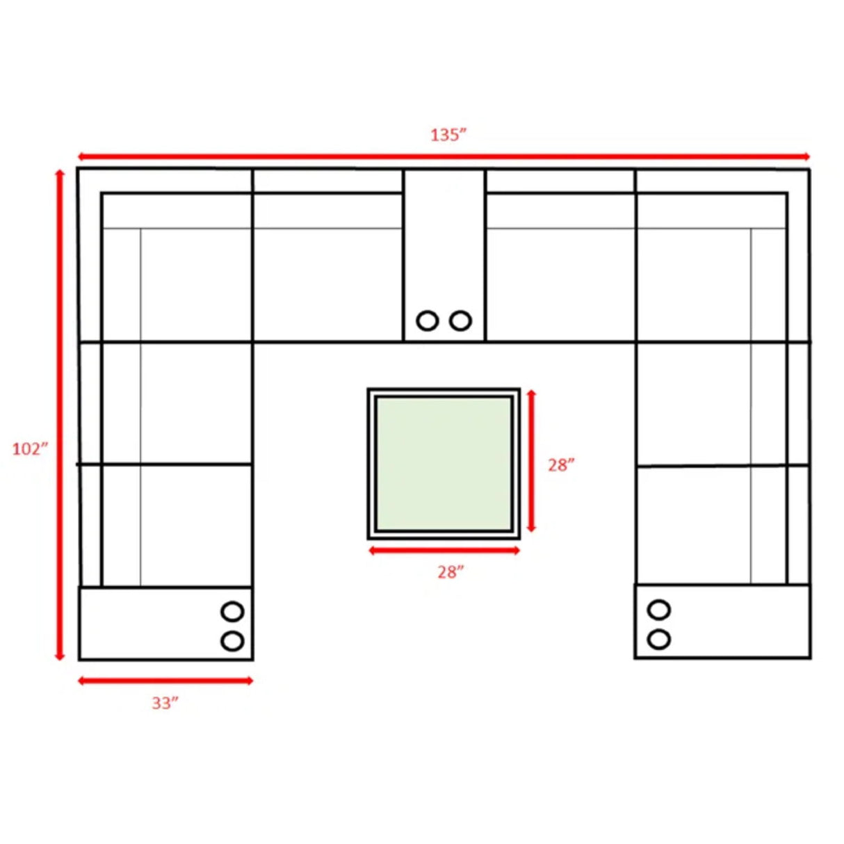 Modern Patio Rattan Sectional Set With Cushions