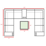 Modern Patio Rattan Sectional Set With Cushions