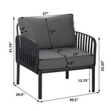 Outdoor Patio Club Chair, Waterproof Thick Cushion Deep Seating