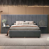 Upholstered Platform Bed With Big Headboard