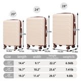 3 Pieces Set 20" / 24" / 28" Spinner Wheel Luggage With Combination Lock