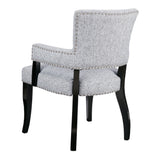 Elegant Arm Dining Chair With Brass Nail Head Detailing
