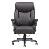 Bonded Leather Upholstered Office Chair With Adjustable Height And Armrest - Gray