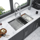 Undermount Workstation Kitchen Sink Stainless Steel Single Bowl
