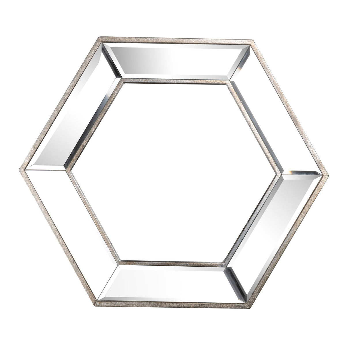 Hexagon Wall Mirror With Contemporary Glass Design, Home Decor Accent Mirror For Living Room, Entryway, Bedroom
