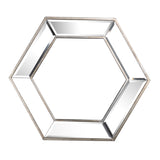 Hexagon Wall Mirror With Contemporary Glass Design, Home Decor Accent Mirror For Living Room, Entryway, Bedroom
