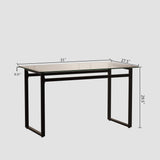 Modern Minimalist Rectangular Dining Table With Tempered Glass Top