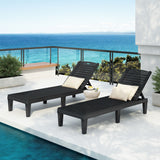 2 Piece Outdoor Chaise Lounges With Adjustable Backrest