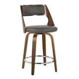 Cecina - Mid-Century Modern Fixed Height Counter Stool With Swivel And Round Footrest (Set of 2)