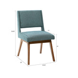 Dining Chair With Upholstered Seat And Back (Set of 2) - Blue