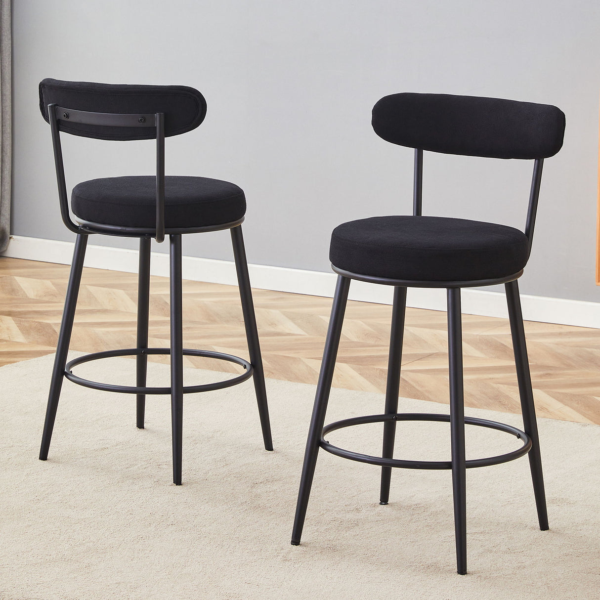 Fashionable Ergonomic High Legged Bar Chairs (Set of 2)