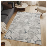 Geometrix - 5'3" X 7'3" Area Rug, Geometric 3D Effect - Gray / Ivory