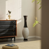 Tall Designer Floor Vase With Elegant 2 Tone