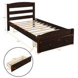Platform Bed Frame With Storage Drawer And Wood Slat Support No Box Spring Needed